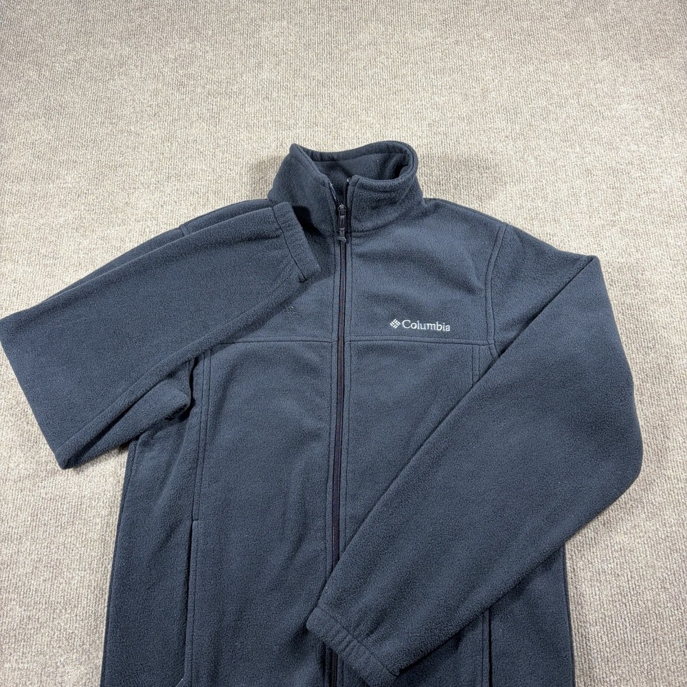 Columbia Full Zip Sweatshirt Fleece Men's S Navy Blue Pockets Outdoor Warm Soft